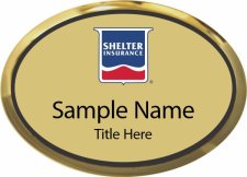 (image for) Shelter Insurance Gold Oval Executive Name Badge
