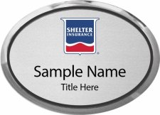 (image for) Shelter Insurance Silver Oval Executive Name Badge