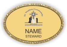 (image for) ST. STEPHEN COMMUNITY A.M.E. CHURCH Oval Bling Gold badge