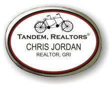 (image for) Tandem, Realtors Executive Oval White Silver Framed Badge