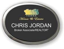 (image for) Terra Homes & Estates Black Silver Oval Executive Badge