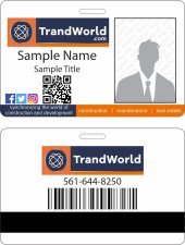 (image for) Trandworld Double Sided Photo ID Name Badge Horizontal