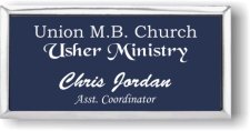 (image for) Union M.B. Church Executive Blue Silver Framed Badge