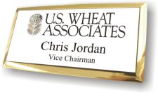(image for) U.S. Wheat Associates Executive White Gold Framed Badge