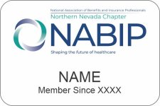 (image for) NABIP White Name Badge