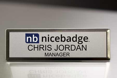Small Silver Executive Name Badge