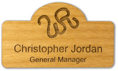 Wood Name Badge