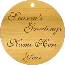 (image for) Seasons Greetings Bamboo Wood Ornament