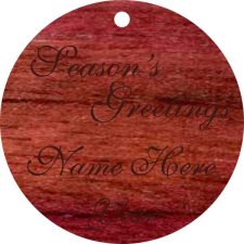 (image for) Seasons Greetings Purpleheart Wood Ornament