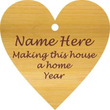 (image for) Heart/ Make This House a Home Bamboo Wood Ornament