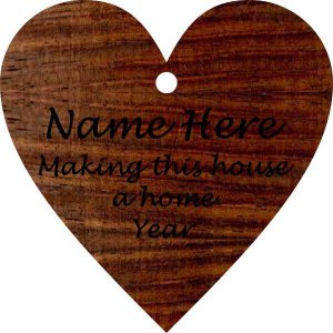 (image for) Heart/ Make This House a Home Rosewood Wood Ornament