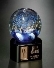 (image for) Glass Celebration Sphere Award on Black Base 5.5"