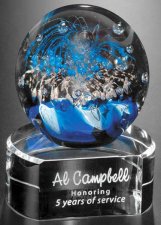 (image for) Glass Celebration Sphere Award on Clear Base 5"