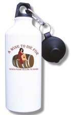 (image for) A Wine To Die For Water Bottle - White