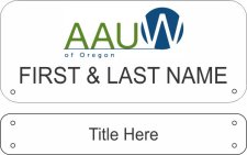 (image for) AAUW of Oregon Standard White Badge with Drop Bar - State Officers