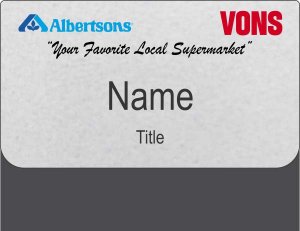 (image for) Albertsons Vons Dual Logo Silver Pocket Badge