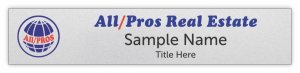 (image for) All Pros Real Estate Silver 10\" x 2\" Nameplate