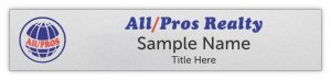 (image for) All Pros Realty Silver 10\" x 2\" Nameplate