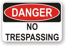 (image for) Danger No Trespassing Aluminum Sign