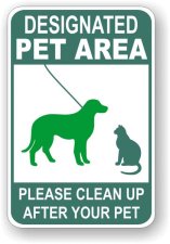 (image for) Designated Pet Area For Residents Only Leash Aluminum Sign