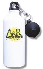 (image for) A&R Accounting & Tax Service Water Bottle - White