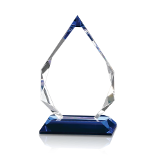 (image for) Azure Crystal Diamond on Clear Pedestal Base - 10"