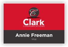 (image for) Clark Communications, Inc. Standard White badge