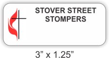 (image for) First United Methodist Church- Stover Street Stompers Standard White badge