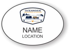 (image for) Highway West Vacations Oval White Badge - Ocean Side