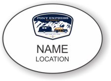 (image for) Highway West Vacations Oval White Badge - Pony Express
