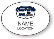 (image for) Highway West Vacations Oval White Badge - Moab Valley