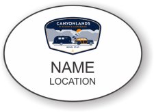 (image for) Highway West Vacations Oval White Badge - Canyonlands