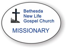 (image for) Bethesda New Life Gospel Church Oval White badge