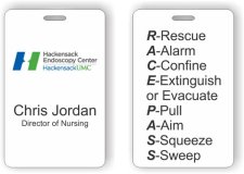 (image for) Hackensack Endoscopy Center ID Vertical Double Sided badge