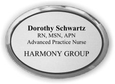 (image for) Harmony Group Oval Executive Silver Badge - Two Title