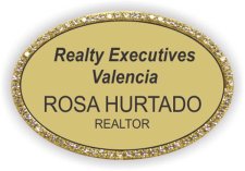 (image for) Realty Executives Valencia Oval Bling Gold badge