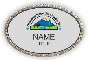 (image for) Clearwater Properties of Idaho Oval Bling Silver badge