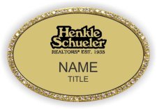 (image for) Henkle Schueler Realtors Oval Bling Gold badge