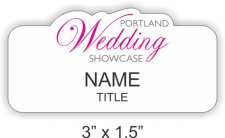 (image for) Portland Wedding Showcase Shaped White badge
