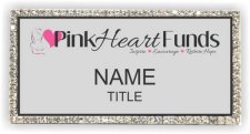 (image for) Pink Heart Funds Bling Silver badge