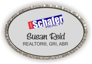 (image for) d schafer realty Oval Bling Silver badge