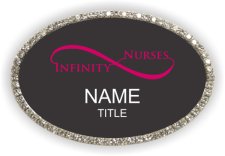 (image for) Infinity-Nurses Oval Bling Silver Other badge