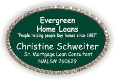 (image for) Evergreen Home Loans Oval Bling Silver Other badge