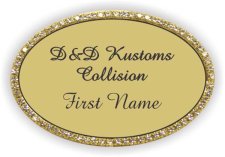 (image for) D&D Kustoms collision Oval Bling Gold badge