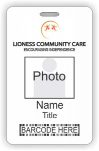 (image for) Lioness Community Care Corp Barcode ID Vertical badge