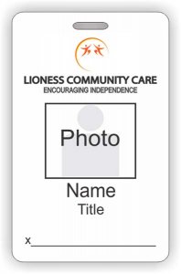 (image for) Lioness Community Care Corp Barcode ID Vertical badge