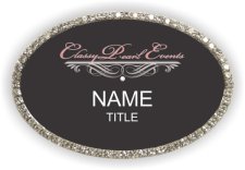 (image for) Classy Pearl Events Oval Bling Silver badge