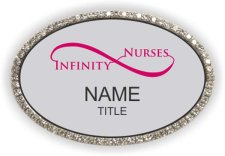 (image for) Infinity-Nurses Oval Bling Silver badge