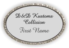 (image for) D&D Kustoms collision Oval Bling Silver badge