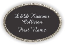 (image for) D&D Kustoms collision Oval Bling Silver Other badge